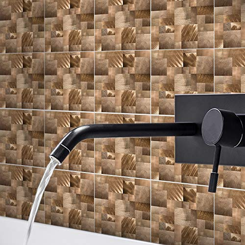 Alwayspon Wandfliesen-Aufkleber, Abziehen und Aufkleben, selbstklebende PVC-Fliesenaufkleber für Spritzschutz, Küche, Bad, als Heimdekoration, 20 x 20 cm, 30 Stück, Kupfer (Copper Metallic)