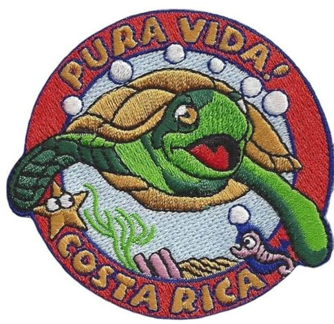Generic Pura Vida Costa Rica Aufnäher zum Aufbügeln oder Aufnähen, Motiv: Island, reines Leben, Reise-Souvenir, Reisende, Emblem, perfekt für Rucksäcke, Jacken, Hüte, Gepäck, Taschen,