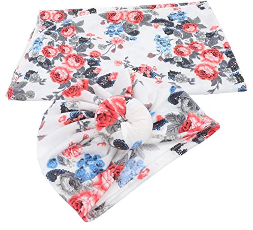ibasenice 1satz Pucktuch Mit Blumenmuster Und Mütze Neugeborenen Decke Aus Atmungsaktiv Und Weich Für Fotoshootings Und Kuschelige Momente Für Kleinkinder