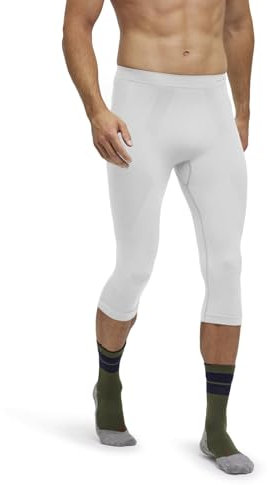FALKE Herren Baselayer-Hose Warm 3/4 M Ti Funktionsmaterial schnelltrocknend 1 Stück, Weiß White 2860, XXL