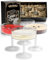 ARTDECRYSTAL Champagne Coupe Glasses Set of 4 - Expresso Espresso Martini Glasses, Ribbed Coupe Cocktail Glasses, Vintage, Crystal