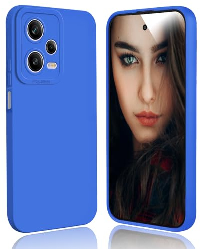 DESSEN Cover per Xiaomi Redmi Note 12 Pro 5G - Silicone Custodia Antiurto Protezione Fotocamera Case Sottile e Morbida TPU Bumper Antishock Anti-Impronte, Blu Scuro