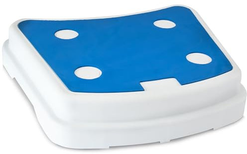 Caravan Trittstufe 48x38x10 cm Halbe Stufe aus Kunststoff bis zu 150kg belastbar mit Anti-Rutsch-Trittfläche Einstiegshilfe Einzeltritt Faltbar Wohnwagen Wohnmobil Fußbank Tritt