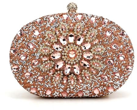 YUEZHAN Abendtasche Damen Clutch Damen Clutch Abend Tasche Hochzeit Kristall Damen Handy Tasche Geldbörse Für Party Qualität Geschenk Ym3108Champagn