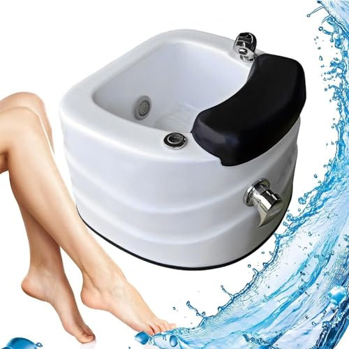 Pedicure Foot Spa, Portable Foot Spa Bathtub, Pedicure Bowl, Acrylic Massage Foot Bath Basin with LED light, Vibration Massage, for Home, Salon Use, Eliminate Fatigue,A