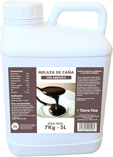 Melaza para plantas ecológica 7Kg (5L). Agro melaza. Fertilizante universal natural que mejora el suelo y potencia tus cultivos. Estimula la actividad de microorganismos beneficiosos