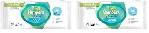Pampers Harmonie Aqua Lingettes pour bébé sans plastique (Lot de 2)