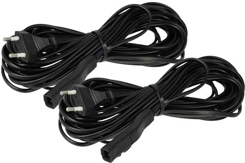vhbw 2X Cable para alimentación eléctrica Compatible con Vorwerk Kobold 200 aspiradoras - 10 m, Cable de conexión