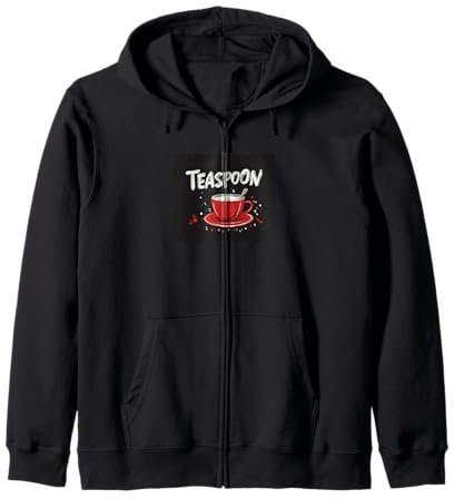 Rote Teetasse mit Teelöffel Kostüm für Mann und Frau Kapuzenjacke