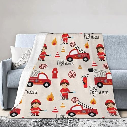 Kuscheldecke Feuerwehrmann Flanell Fleecedecke 3D Feuerwehrmann Wohndecke 150x200 cm Sofadecke Couchdecke Bettüberwurf Flauschige Weiche Warme Sofaüberwurf Decke Wohndecken w5481