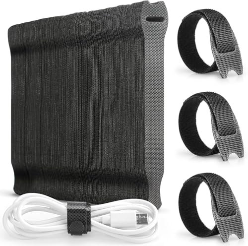 Double Dragon 150mm x 12mm Reusable Cable Ties | Hook & Loop Nylon | for HDMI, USB, Power Cords & More | Tidy Cable Management for Home & Office | Black (Pack of 120)
