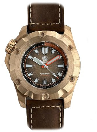 Steeldive SD1942S Herrenuhr aus massiver Bronze, NH35, 1000 m, wasserdicht, Taucheruhr, V 2, Taucher