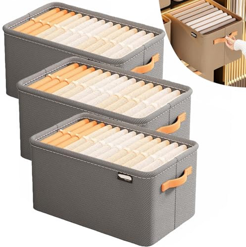 Genérico Armario Plegable Multifuncional Cation, Cajas de Almacenamiento ultraespaciales con Asas, Organizador de Ropa Plegable Grande para el hogar (Grey 3)