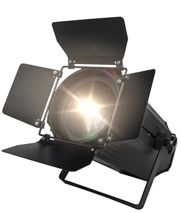 SHEHDS LED Par Lichter COB 200W Linear Zoom Scheinwerfer Wasch Lichter mit Scheune Tür Warm Weiß (3000K) & Cool Weiß (5700K) Bühnenlicht für Kirche Konzert Hochzeit