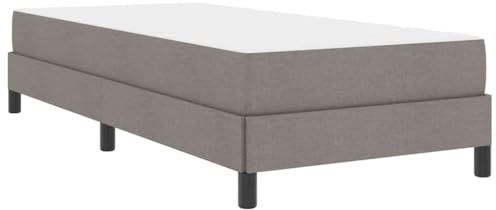 vidaXL Boxspringbett mit Matratze Taupe 90 x 200 cm Stoff
