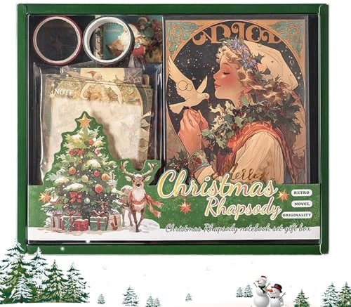 Christmas Sticker With Notebook - Christmas Themed Stickers With Sticky Notes - Festive Sticker Kit For Decorating Daily Home Card Phone