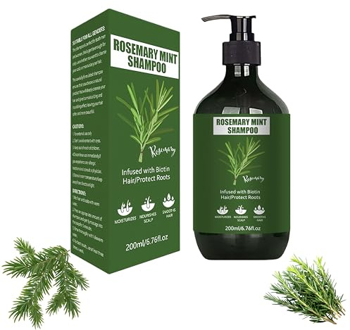 Bio Rosmarin Revitalising Shampoo für Feines & Trockenes Haar, mit Hydrolysiertes Kollagen & Rosmarinöl, mit Hitzeschutz, Nährende & Stärkende Haartonikum, für Männer Damen (1pc, 200ml)