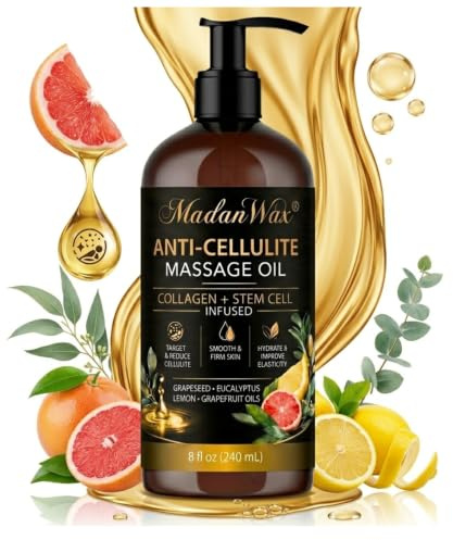 Anti-Cellulite Massage Oil with Collagen & Stem Cell, Firming Body Oils for Women, Hydrating Botanical Aromatherapy Moisturiser for Smoother Skin Texture, Legs & Full Body Care,240ML