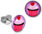 Teenie-Weenie Ohrringe 8mm Kinder Silber Ohrstecker Cupcake rosa pink SDO85134 Silber Ohrstecker