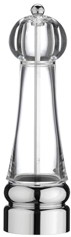 Grunwerg Gmill Stainless Steel & Acrylic Single High Salt Mill, 12cm