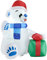 [en.casa] Aufblasbare Weihnachtsfigur Polarbär 120 x 100 x 70 cm aufblasbare Dekoration Eisbär für Innen- und Außenbereich mit LED-Beleuchtung