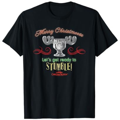 Warner Bros. Christmas Vacation Ready to Stumble Weihnachten T-Shirt, Schwarz, S, Unisex, Kurzarm, T-Shirt, Herren, Damen, Weihnachten