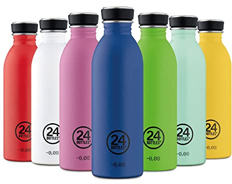 24Bottles Urban Bottle - Borraccia 500 ml Acciaio Inox, Bottiglia con Tappo 100% Ermetico Ultraleggera, Borraccia Palestra senza BPA, Borracce Ecologiche Design Italiano [NON Termica], Pacific Beach
