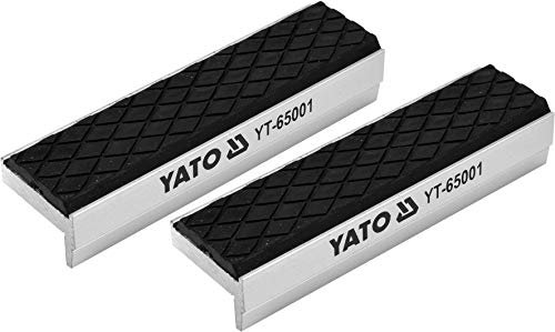 YATO Profi Schutzbacken 100 mm aus Aluminium mit weicher Ummantelung - 2 Stück - magnetisch - universell einsetzbar - optimaler Schutz für Ihr Werkstück