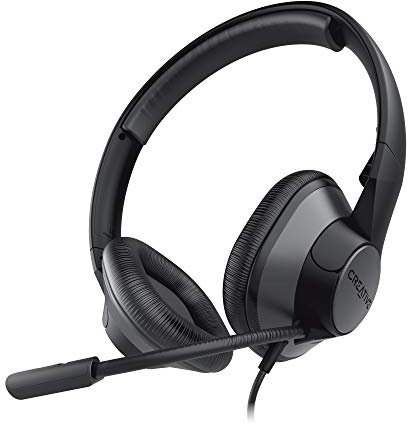 Creative HS-720 V2 USB Digital Audio on-Ear Headset with Noise-Cancelling Condenser Boom Mic, Inline Mic Mute/Calls/Volume Control and Mic-Monitoring Feature, Simple Plug-and-Play for Video Calls