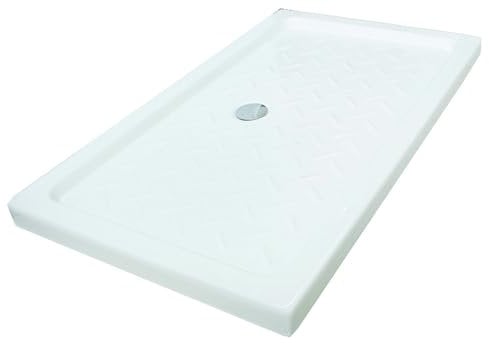 ONDÉE, Receveur de douche CERA, Receveur haut à poser, 80x120x11cm, Facile d'entretien, Picots antidérapants, Gré émaillé ou céramique, Livré sans bonde, Blanc