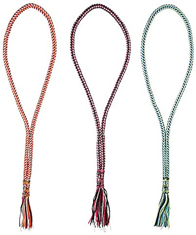 Pfiff 102932 Halsring für Pferde, Rund geflochten, Einstellbar, Länge 170cm Blau-Türkis