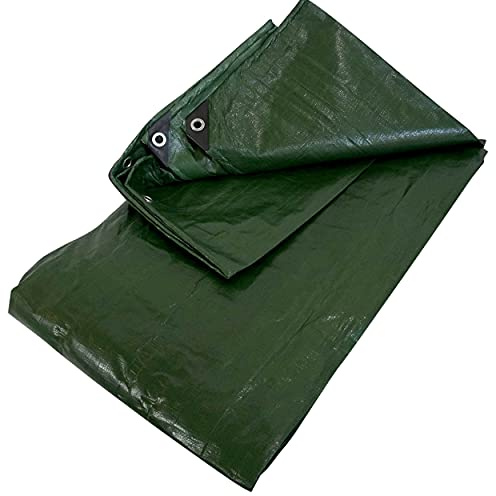 Yerd Abdeckplane, Metallösen mit verstärkten Eck-Ösen, Industrie-Plane, Gewebeplane, Schutzplane aus Polyethylen, wasserdicht, schimmelresistent (6 x 10m (180 g/m²), Grün)