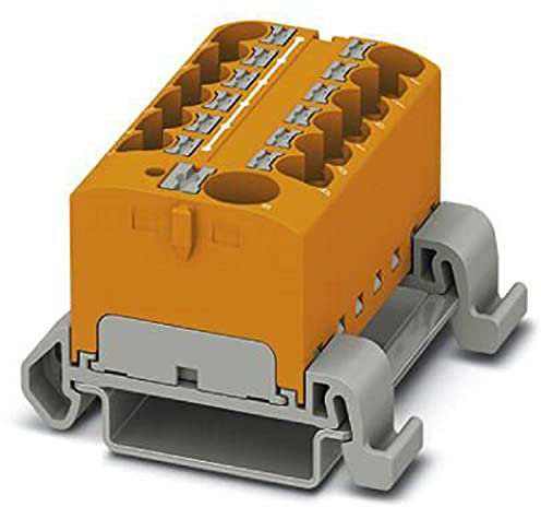 PHOENIX CONTACT PTFIX 10/12X4-NS35A OG Verteilerblock, 800 V, 32 A, Anzahl der Anschlüsse 13, Querschnitt 0,2 mm² - 6 mm², AWG 24 - 10, Breite 46,3 mm, Orange, 8 Stück