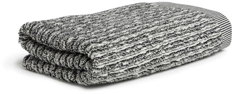 Möve Brooklyn Pinstripe Handtuch 50 x 100 cm aus 85% Baumwolle / 10% Viskose / 5% Leinen, Nature/Black