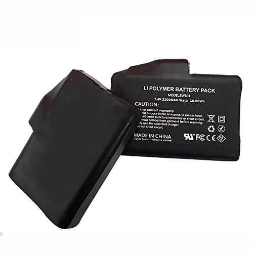 Batteria Ricaricabile ai Polimeri di Litio - Batterie Riloer 7.4V 2200mAh per Guanti Riscaldati Calze Cappelli, Interfaccia Femmina DC 3.5x1.35MM