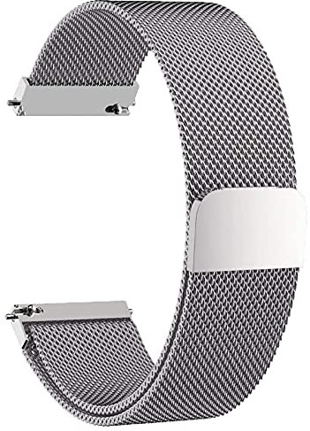 Kuaguozhe Magnetisch Armband Kompatibel mit ID205L, 19 mm Mesh Gewebte Edelstahl Armband, Kein Schnallendesign Metall Ersatzarmband für ID205L/ willful SW021/ YAMAY SW021/LIFEBEE ID205L,Silber