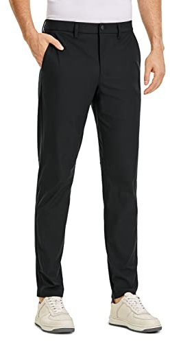 CRZ YOGA Herren Golfhose Schnelltrocknend Anzughose Stretch Hose Sporthose Jogginghose Atmungsaktive Golf Trousers -81cm Schwarz 32W