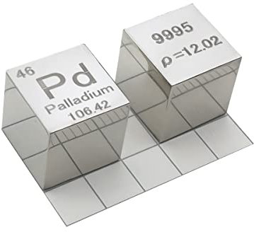 嘉信誉 Palladium (Pd) Dichtewürfel, Laborqualität, präzise über 99,9 % hochrein, verwendet für Laborversuche, persönliche Hobbys und Sammlungen (Größe: 10 mm, Farbe: poliert)