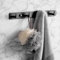 YUET Appendiabiti da Parete, Gancio Asciugamani Muro con 4 Ganci, In Acciaio Inossidabile Porta Della Cucina Accappatoio Cappotto Asciugamano Gancio per Giacche Bagno Da Parete, Nero