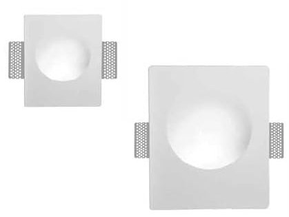 NCC-Licht Gips-Wandeinbauleuchte Rund klein 250x210x78mm Weiß max. 35W GU10 ohne Leuchtmittel