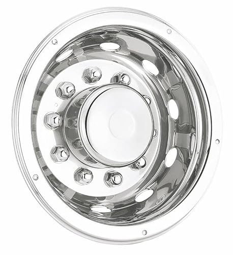 KRAM-TRUCK 22.5 TIR dekorative Radkappen 2 Stück Edelstahl verchromt Kompatibel mit DAF MAN Scania Volvo Renault Mercedes Iveco Ford Rückseite 529R