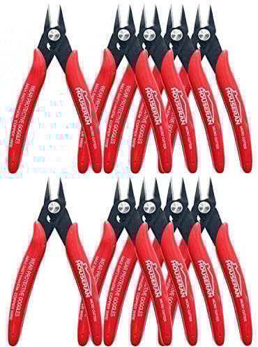 HOUSERAN Seitenschneider, Kleiner Seitenschneider, 10 Stück, 127mm, 170 Drahtschneider, Mini Durable Seitenschneider, Elektronik Drahtschneider, Seitenschneider für Modellbau, Rot