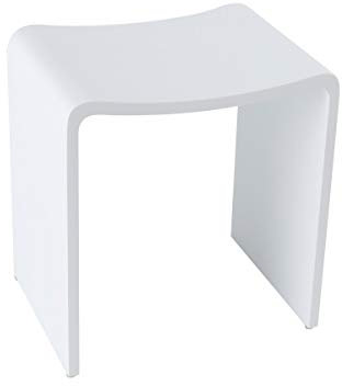 Four & More Badhocker Duschhocker Sitzhocker Duschstuhl Duschsitz Luxusbadhocker Design Kunststein Spa aus hochwertigem Solid Stone/Mineralguss/Kunststein Modell 'Rom', Oberfläche:Matt