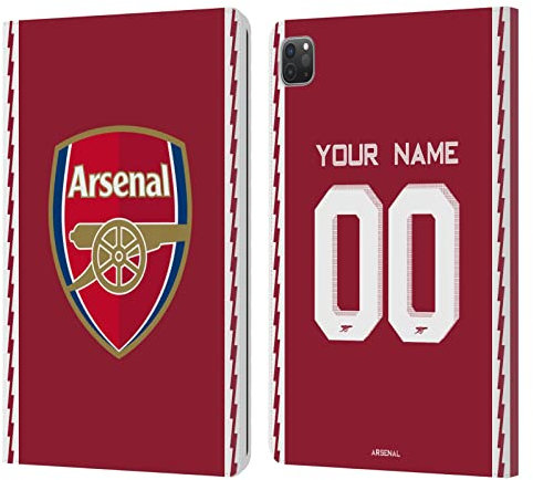 Head Case Designs Licenciado Oficialmente Personalizada Individualizada Arsenal FC Casa Equipaciones 2022/23 Carcasa de Cuero Tipo Libro Compatible con Apple iPad Pro 11 2020/2021 / 2022