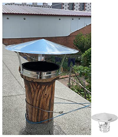 ZXCVASDF Chapeau De Cheminée Pare Pluie INOX, Chapeau Capot Cheminée,Chapeau Conduit De Fumée, Accessoires pour Cheminée, Adapté À Tous Les Types De Carburant,d8cm*20cm/3.15in*7.87in