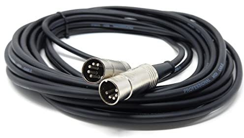 DRUT 6m, MIDI Male to Male Lead 5 pin DIN Shielded Flexible for Computer, Synth, Keyboard, Effects, Music Instruments Audio Cable (20ft)