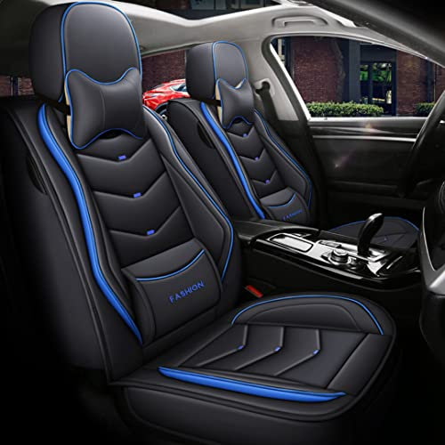 QIOZO Universal Auto Sitzbezug Zubehör für Opel Astra H Kombi Astra G Coupe Astra GTC Astra K Sports Tourer Astra Sport Autoteile Auto/Wasserdicht/Luxus-Edition Schwarz und Blau