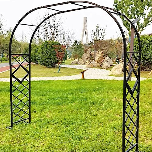 NOLLAM Torbogen Hochzeit Stahl Rosenbogen Breite 1.4M 1.8M 2.2M 2.6M 3M 3.4M Gartenbogen für Kletterpflanzen Pergola Rankhilfe Rankgitter witterungsbeständig Rankbogen Rosen,Green-3.0 * 2.3m