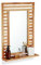 Relaxdays Badspiegel, Wandspiegel mit Ablage, Holzrahmen, rechteckiger Badezimmerspiegel, HxBxT: 70 x 50 x 12 cm, natur
