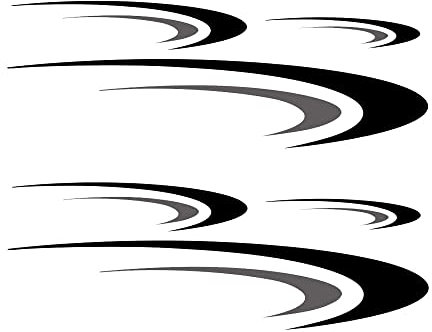 Vinyl Streifen Grafik Aufkleber Aufkleber, MASO Große Vinylaufkleber (Schwarz + Grau) für Camper, Wohnmobil, Anhänger, Wohnmobil, Karosserie Aufkleber